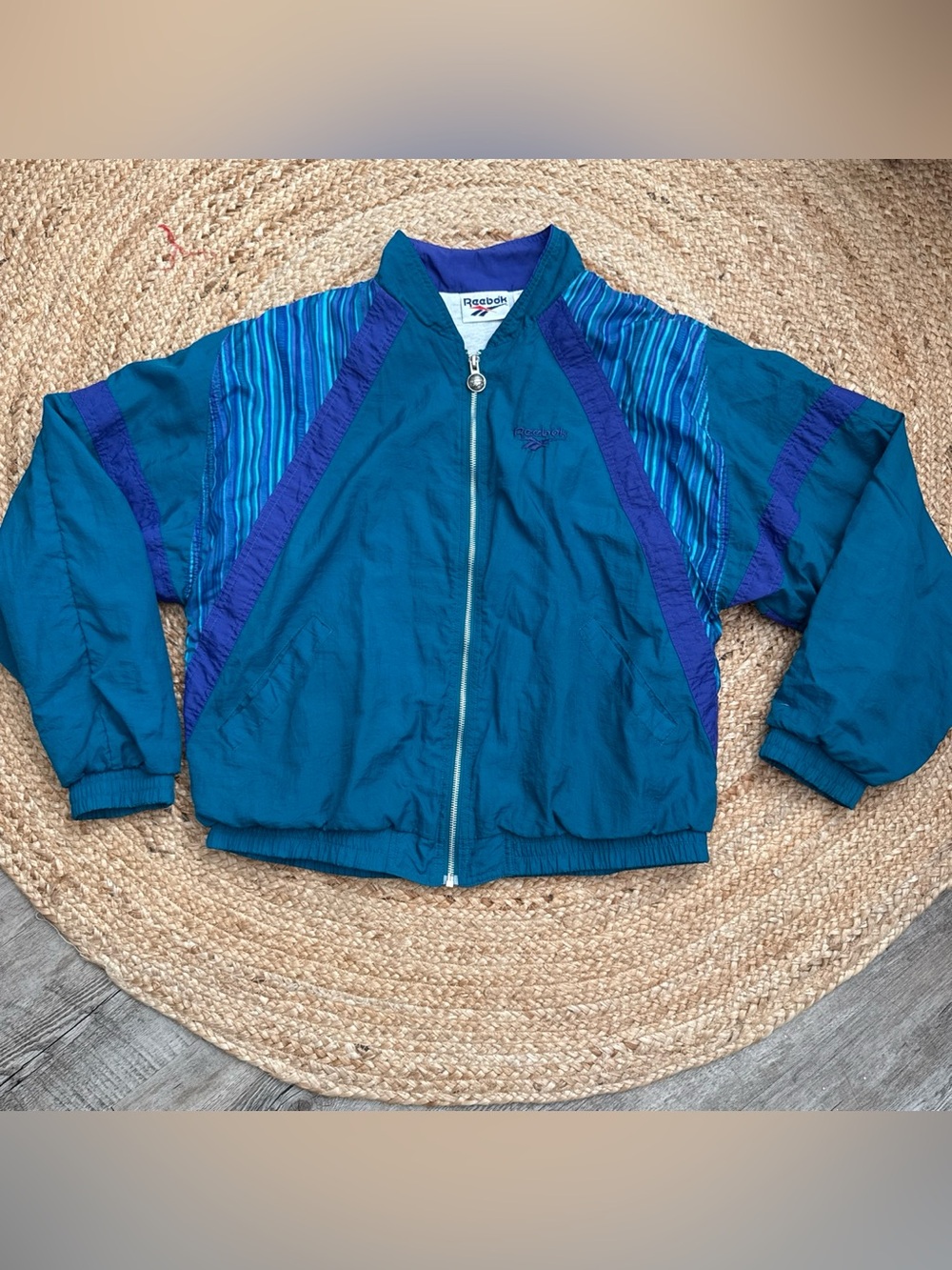 Vintage Reebok Teal & Purple windbreaker